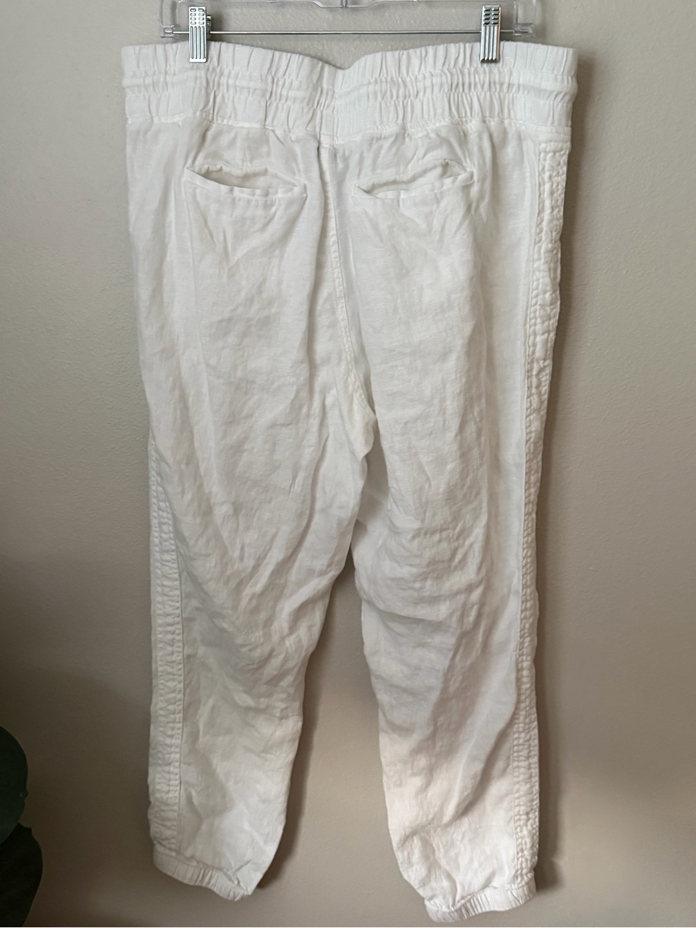 Athleta Women’s Cabo Linen Jogger White Womens Sz 14 Coastal Lagenlook - Picture 5 of 6